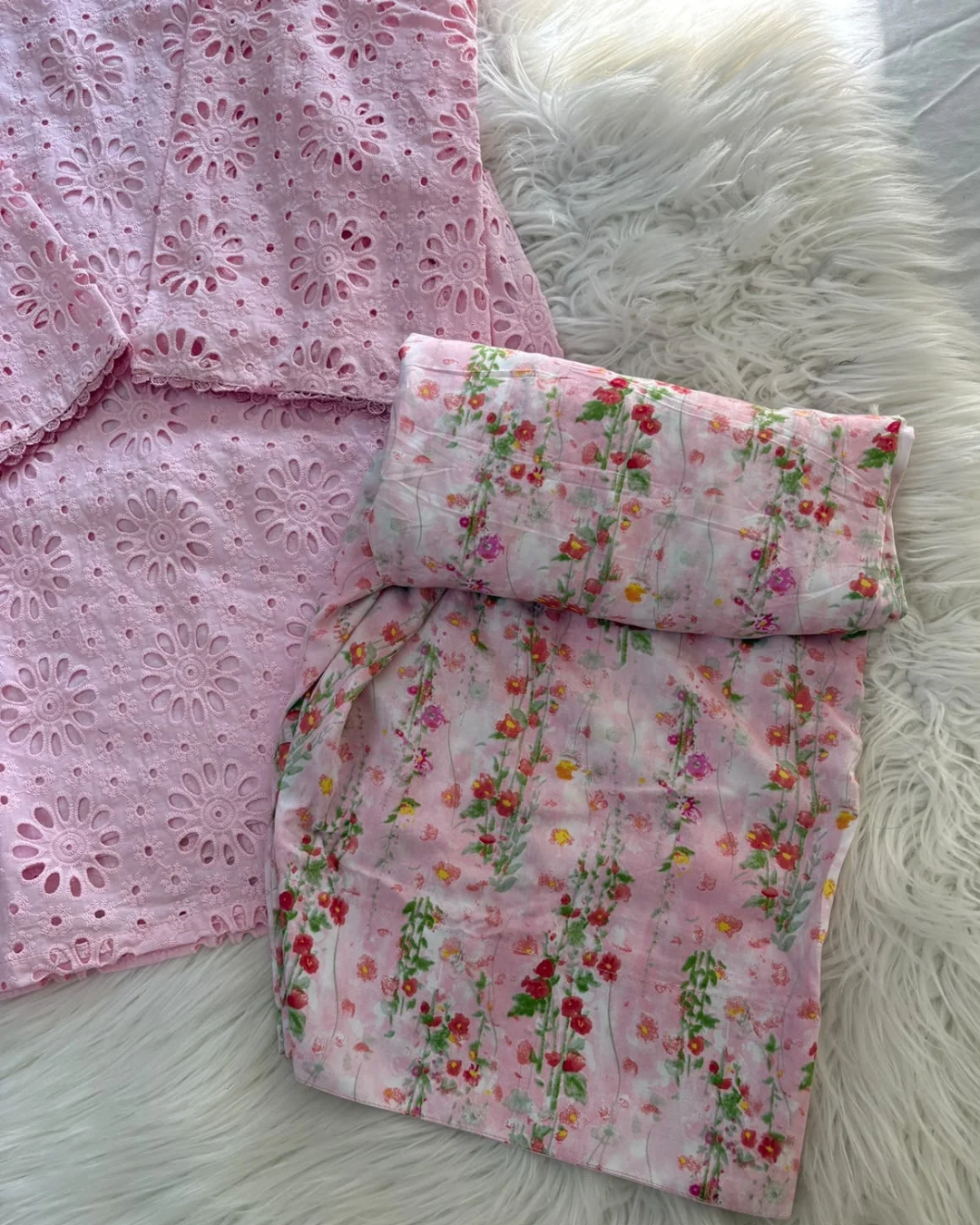 Rosé Chikankari Set - (3 PCs)