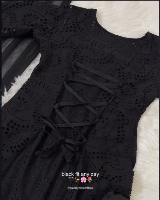 Black Siyah Chikankari Corset Back- 3 Pcs