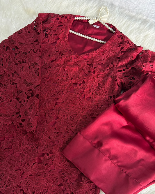 Maroon Quraishia Farshi - 2 PC