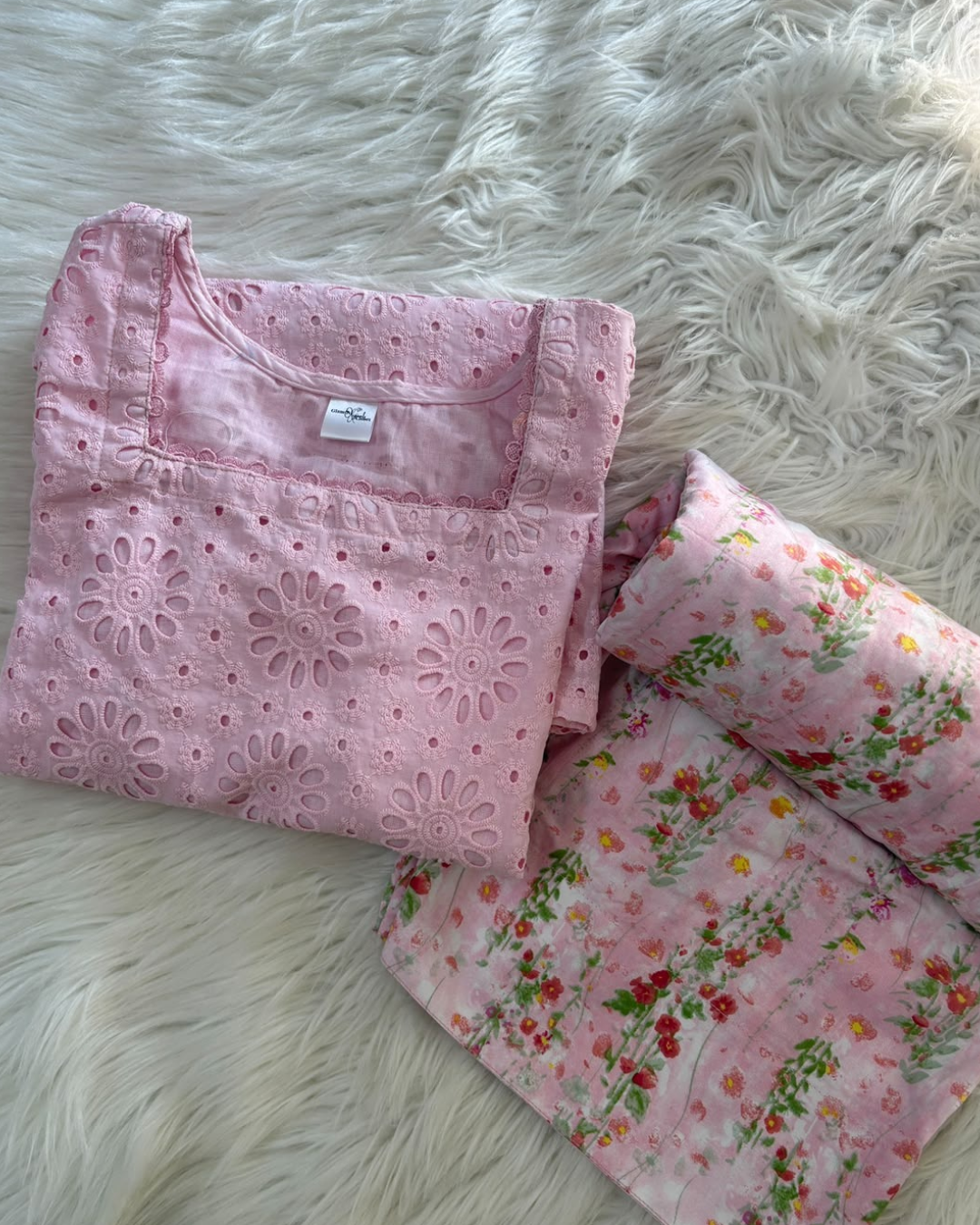 Rosé Chikankari Set - (3 PCs)