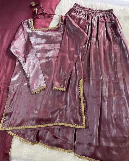 Plum Sheesha Silk 3 Pcs Suit - Most Trending Eid