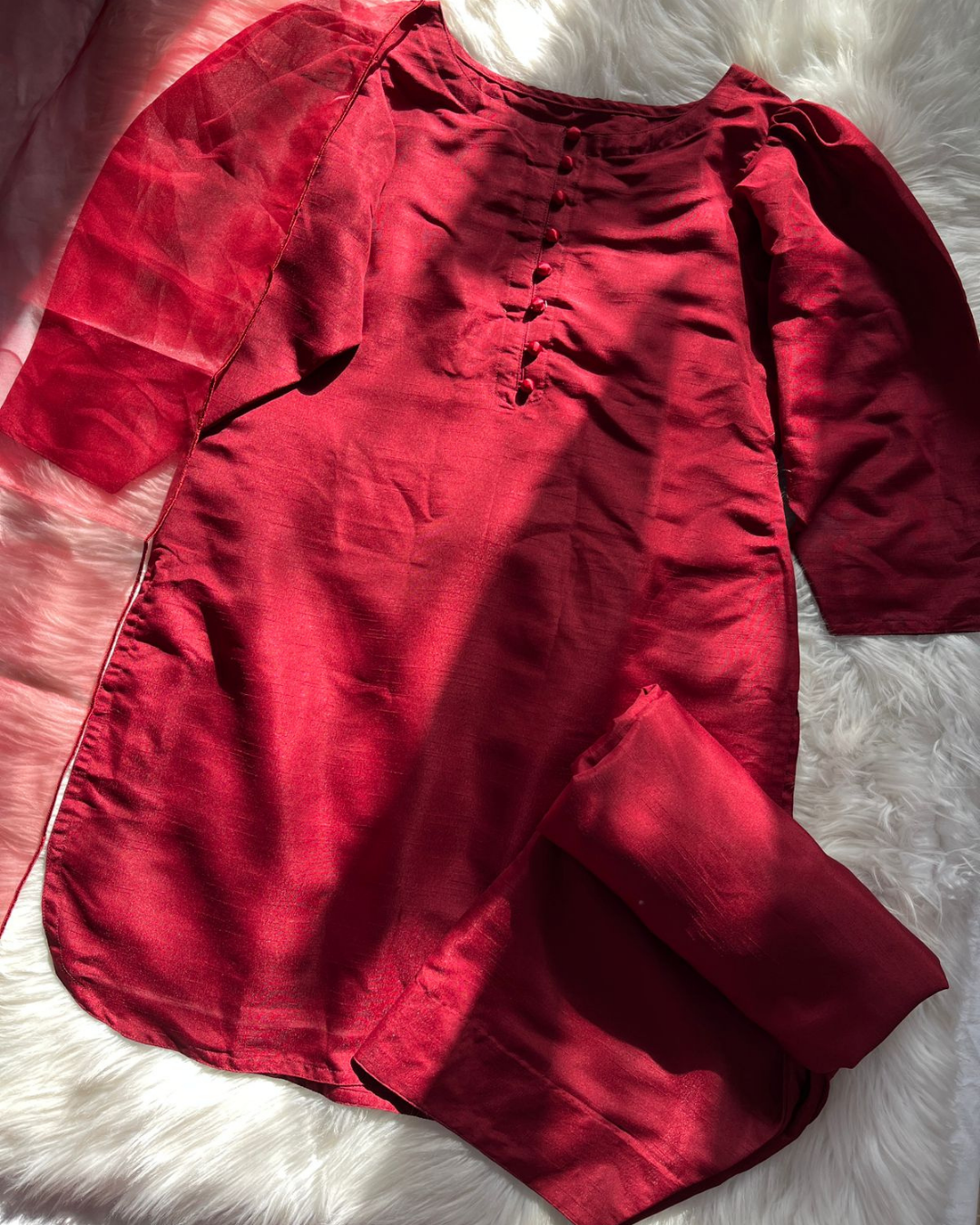 Deep Maroon Farshi Set