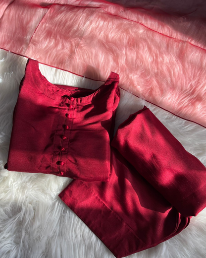 Deep Maroon Farshi Set