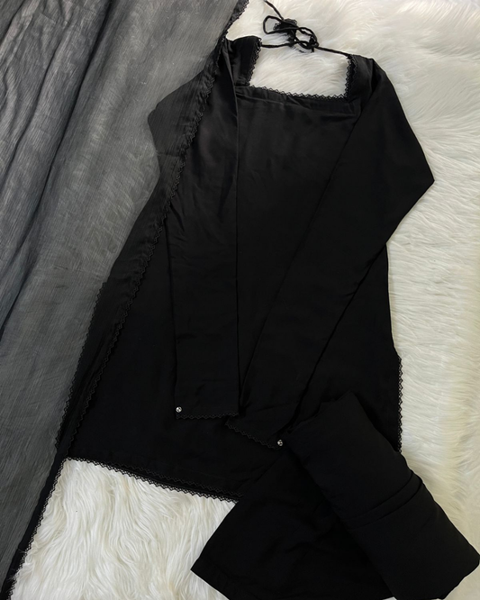 Black Patiyala Suit - 3 Pcs
