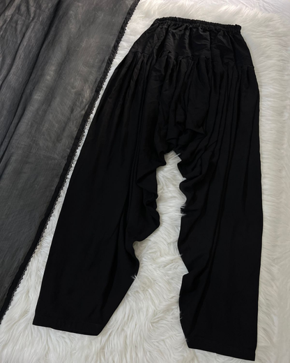Black Patiyala Suit - 3 Pcs