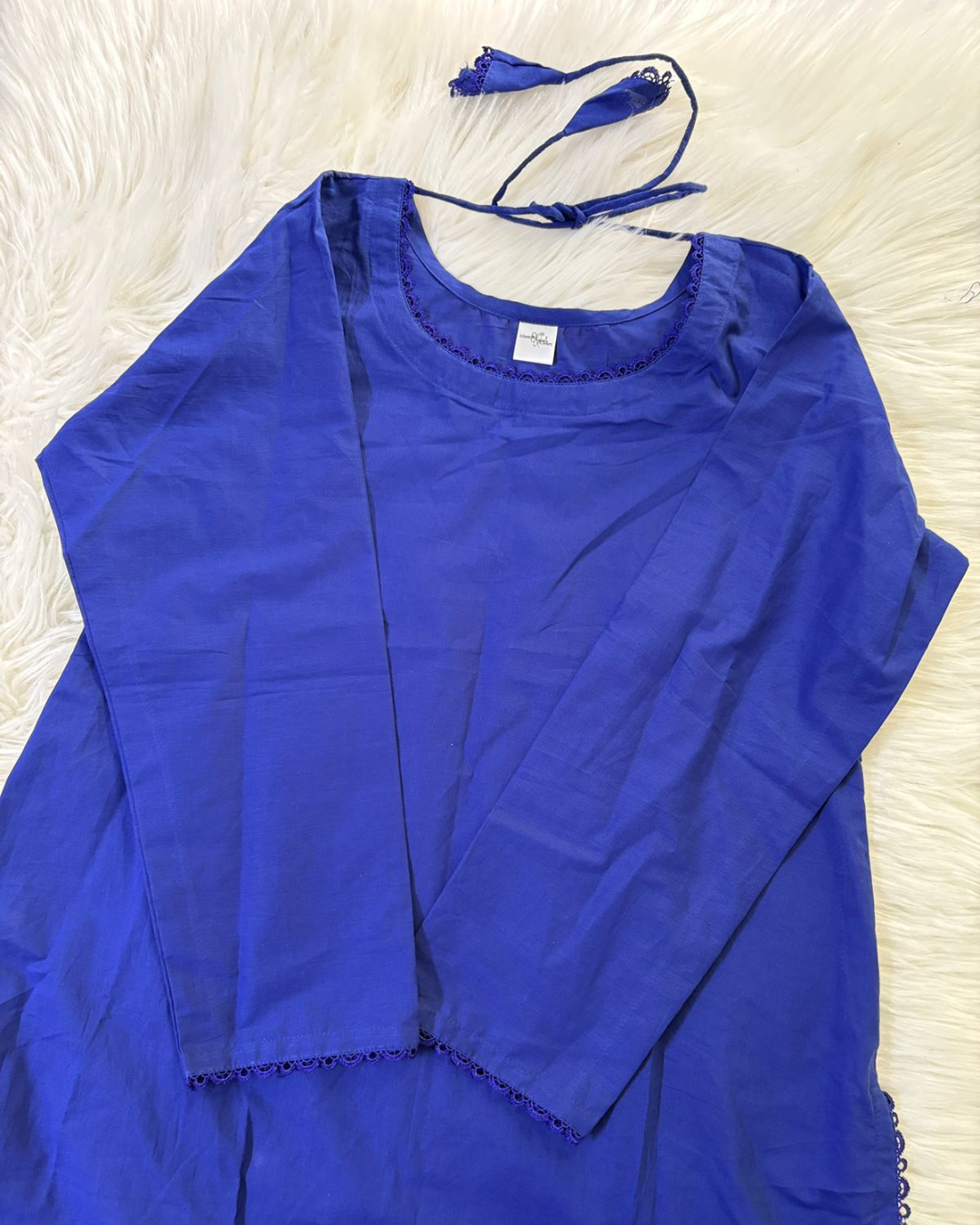 Royal Blue Lawn Farshi 2 Pcs Set - Summer Arrivals