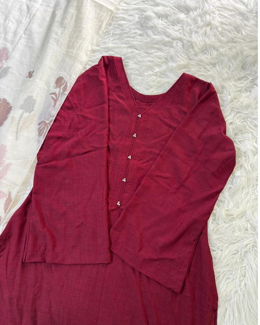 Mehru Lawn With Plazzo & Dupatta - 3 Pcs