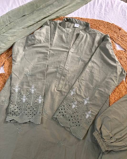 Matcha Lawn Embroidered 3 Pc Suit - New Arrivals