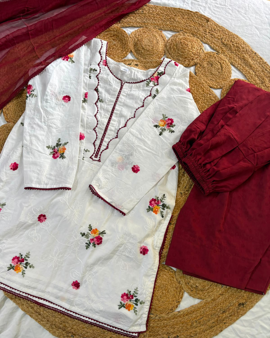 Laila - Chikankari Farshi Set 3 Pc