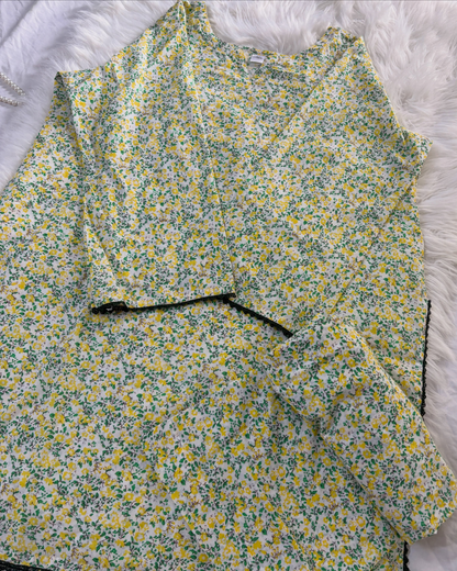 Yellow Floral Lawn Printed 2 Pc Suit - Summer Arrivals
