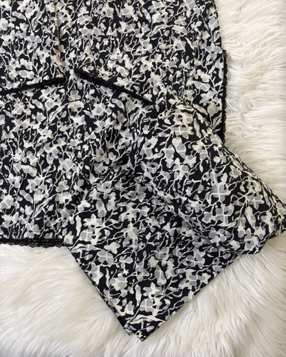 Black & White Linen Printed - 2 Pc