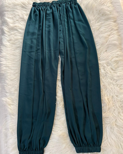 Sage Green Double Georgette - Balloon Shalwar 2 Pc