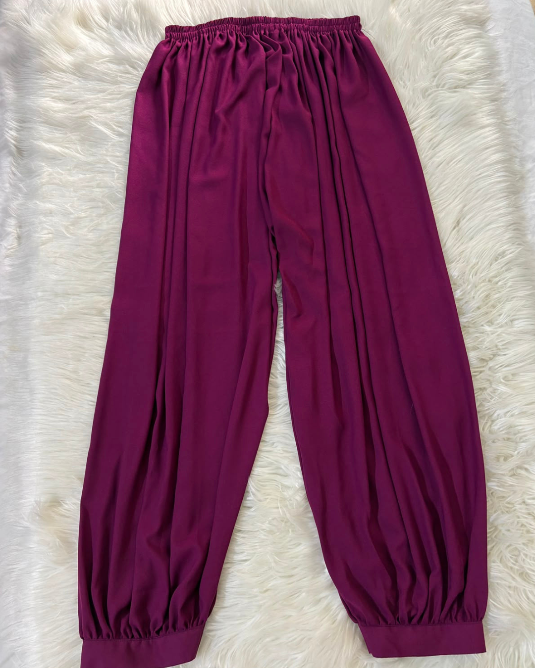 Purple Double Georgette - Balloon Shalwar 2 Pc