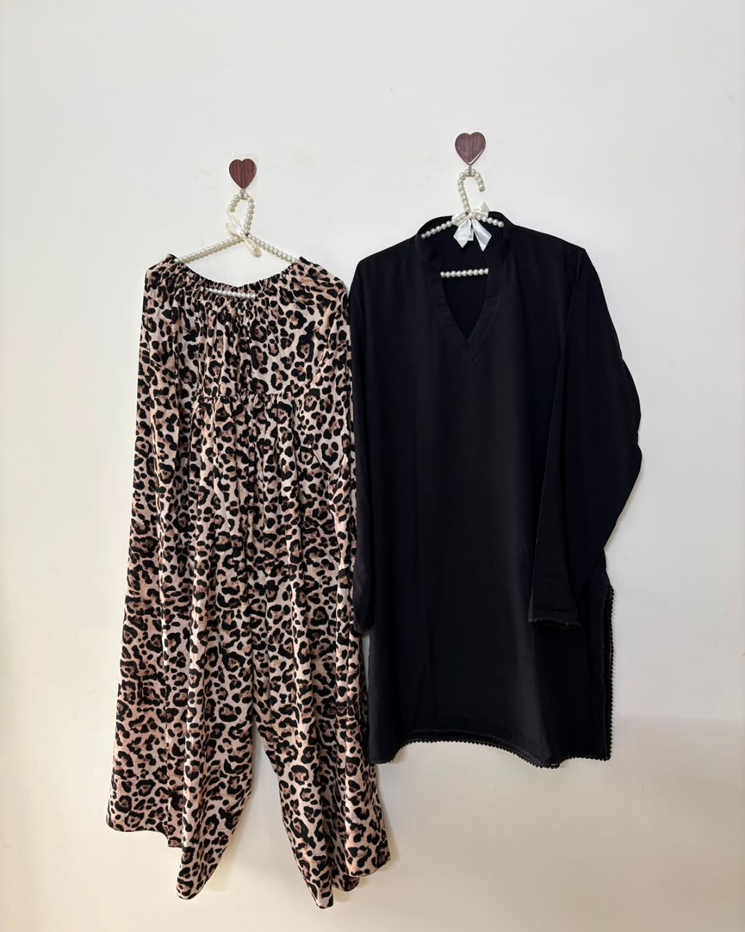 Black & Cheetah Print Linen - 3 PC Suit