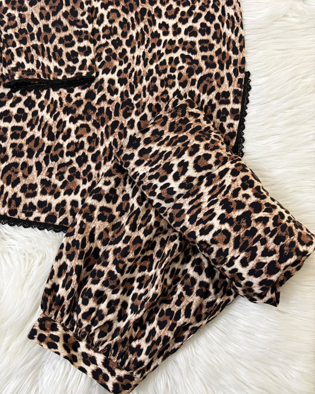 Leopard Print Linen Balloon Shalwar Kameez- 3 PC