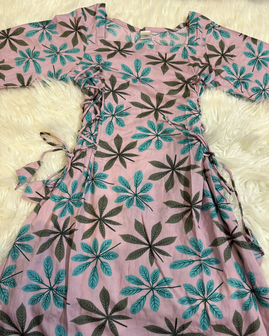 Lilac Palm Side Corset Kurti