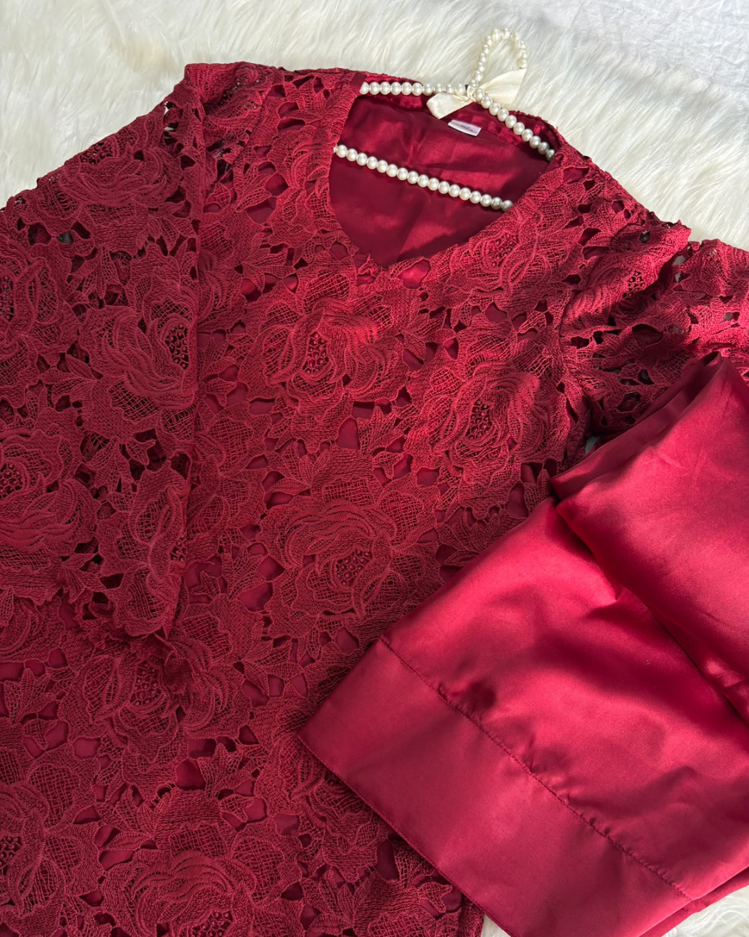 Maroon Quraishia Farshi - 2 PC