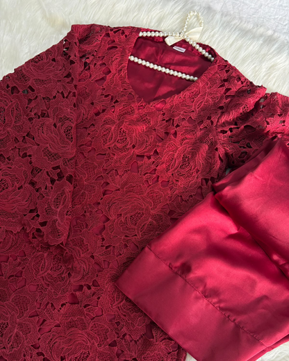Maroon Quraishia Farshi - 2 PC