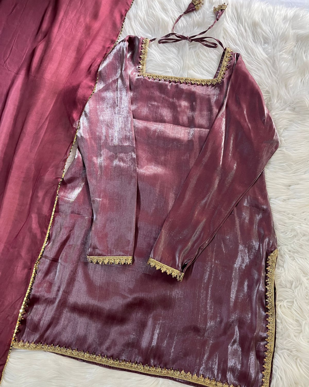 Plum Sheesha Silk 3 Pcs Suit - Most Trending Eid