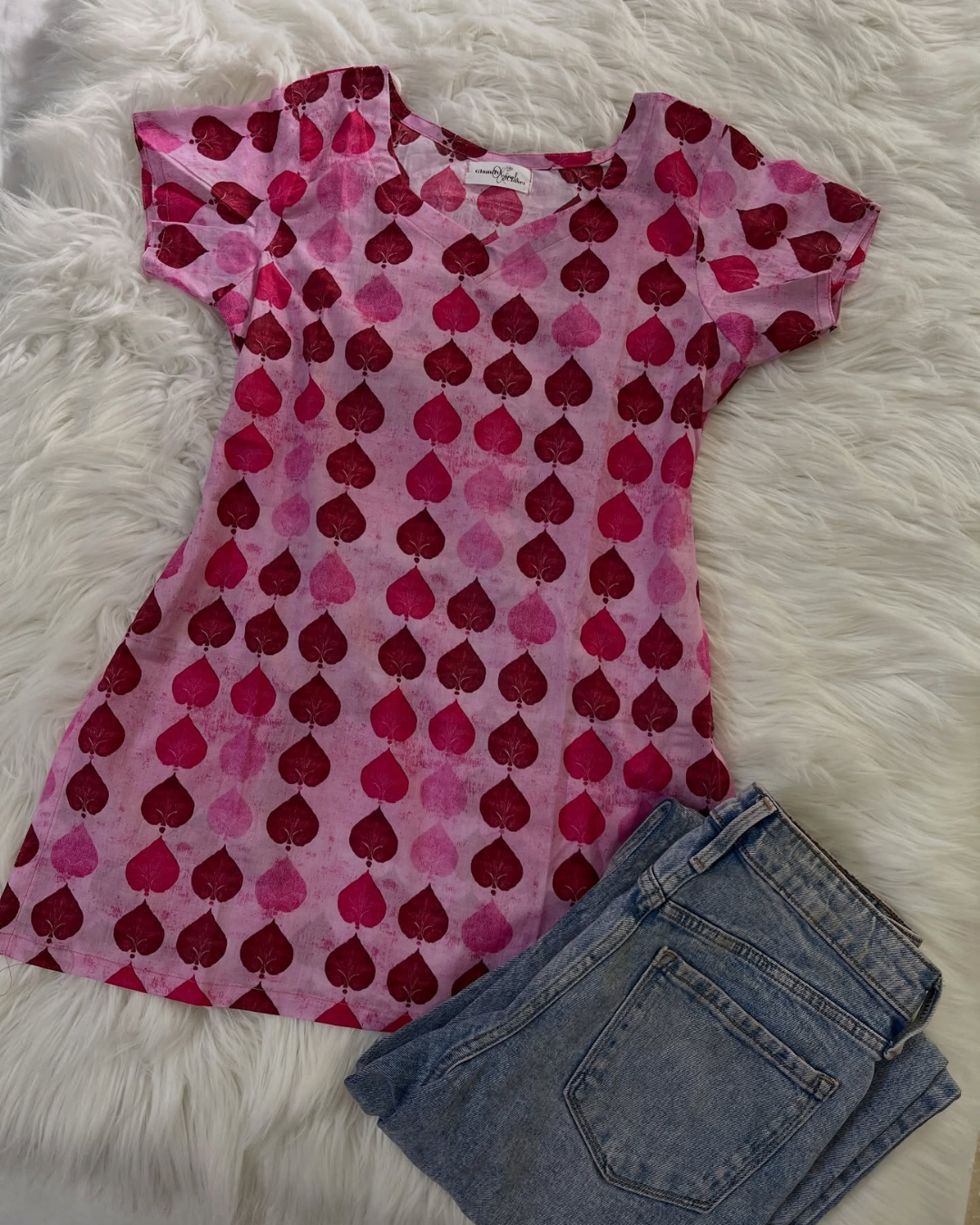 Pink Aces -  Corset Back Kurti Lawn