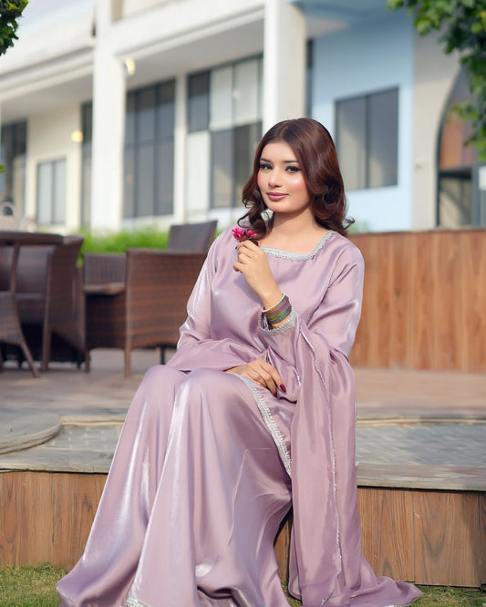 Lilac Sheesha Silk 3 Pcs Suit - Most Trending Eid