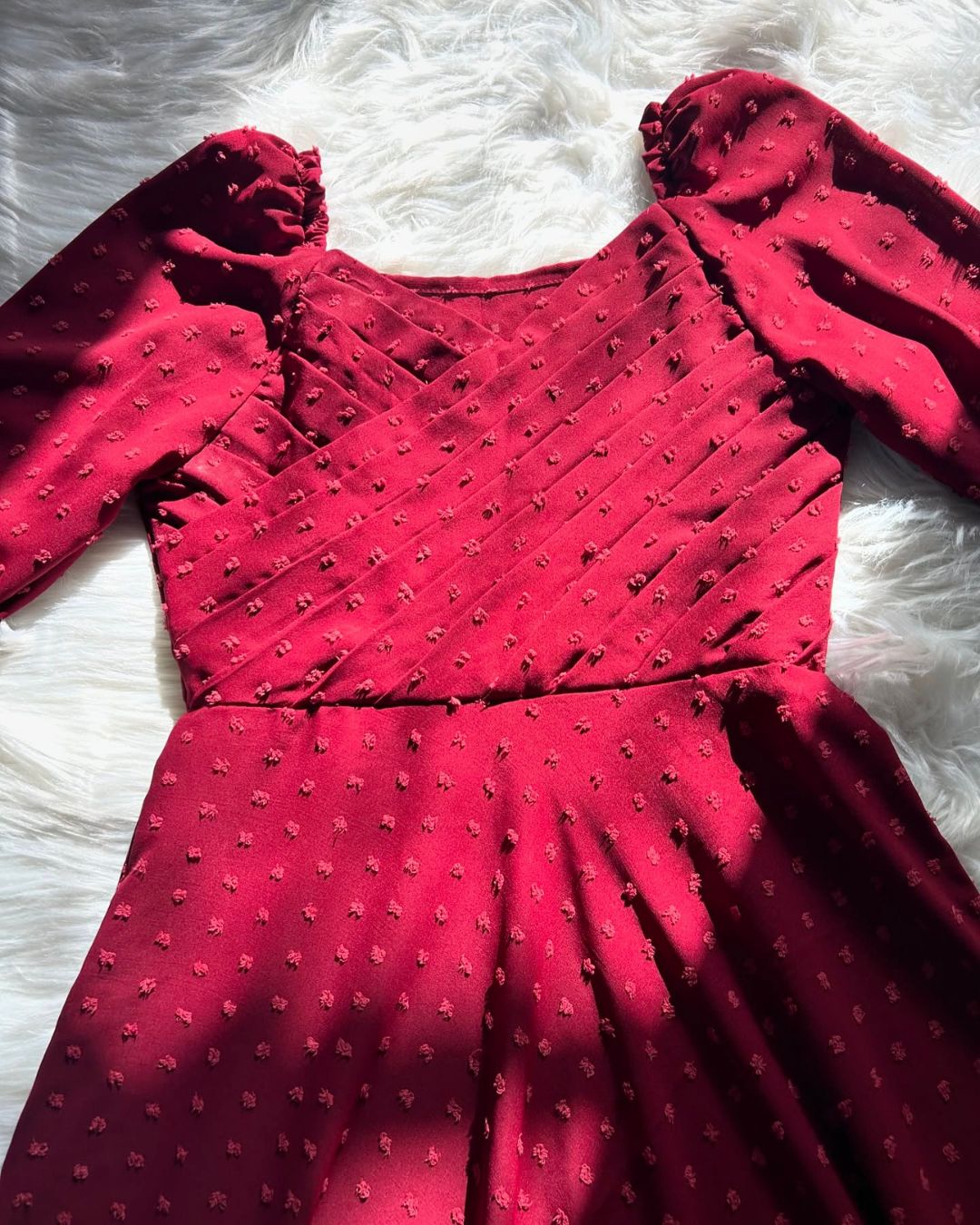 Maroon Brouchia Georgette | Long Dress