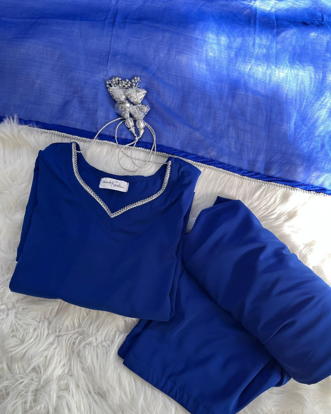 Dark Blue | Double georgette Patiyala suit