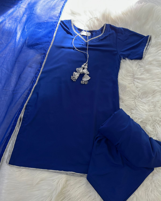 Dark Blue | Double georgette Patiyala suit