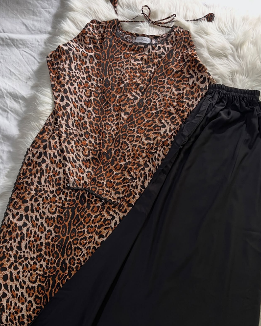 Cheetah Print Kurta - Plazzo 3 Pcs Set