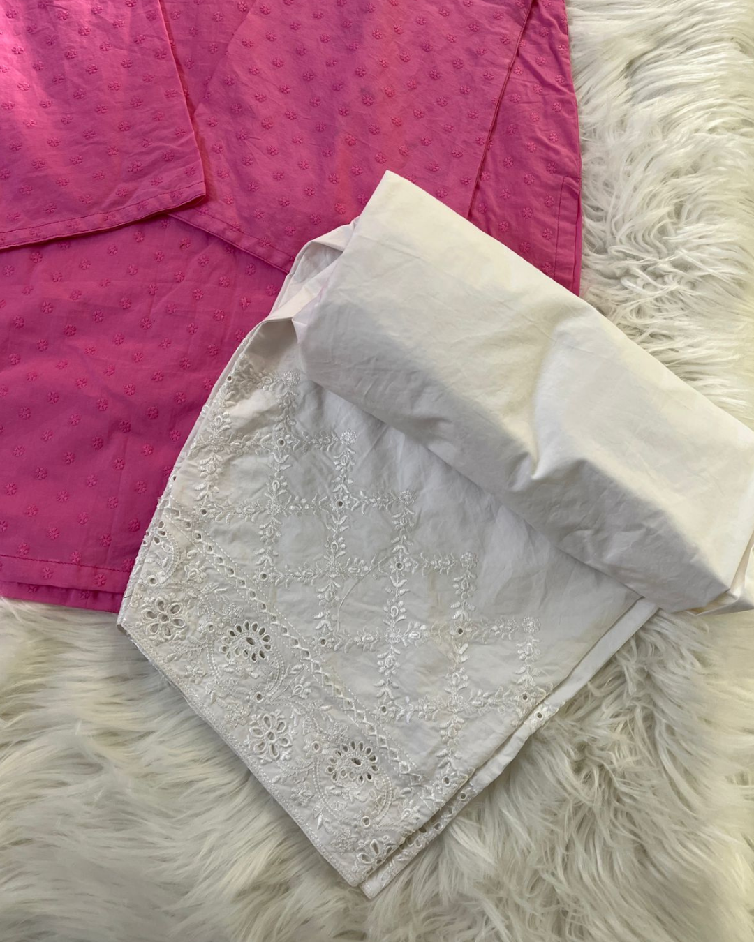 Pink Chikankari Farshi - 3 Pcs Suit