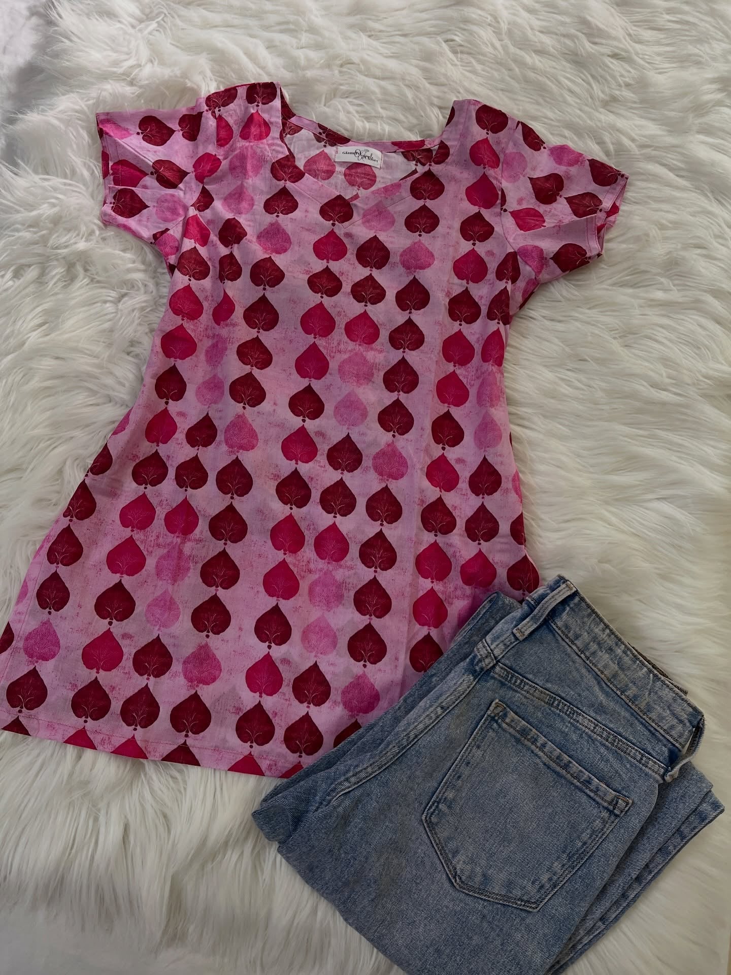 Pink Aces -  Corset Back Kurti Lawn