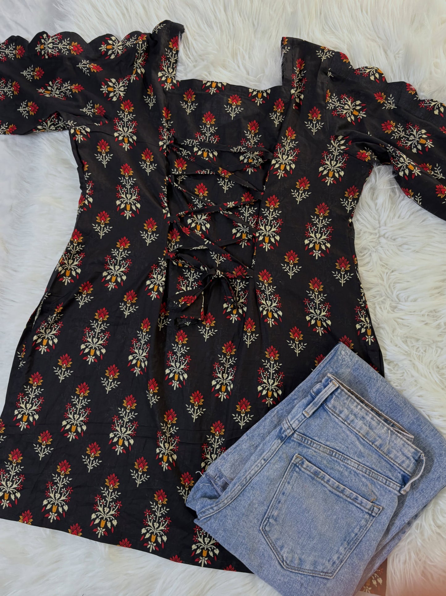 Printed Lawn Designer Corset Back Kurti-