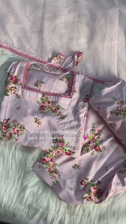 Pink Floral Lawn | Patiyala shalwar kameez