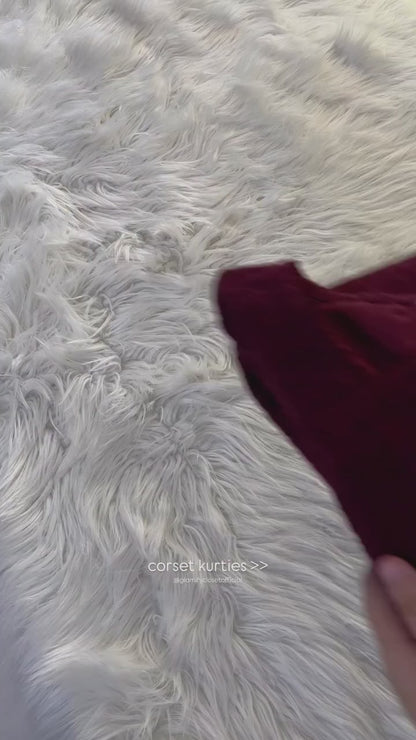 Maroon Chikankari Corset Back- 3 Pcs