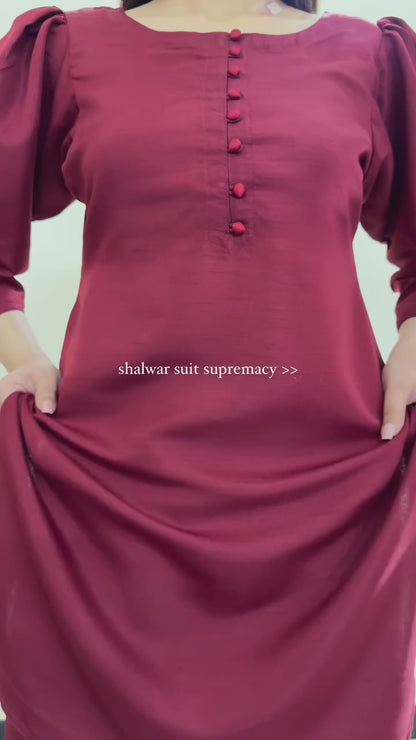 Deep Maroon Farshi Set